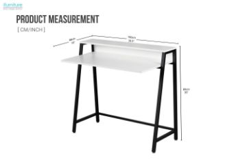 Picture of EMMI 100 Dual-Tier Office Desk with Shelf (White)