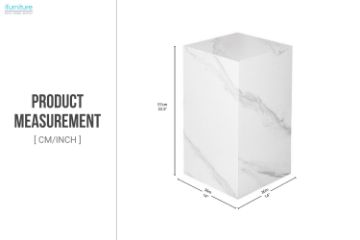 Picture of DELRAY H57 Sintered Stone Side Table & Plinth(Matte White)