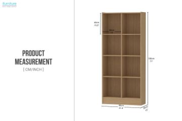 Picture of MOOK 180x80cm Bookshelf (Light Oak)