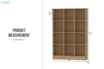 Picture of MOOK 180x120cm Bookshelf (Light Oak)