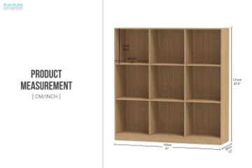 Picture of MOOK 121x120cm Bookshelf (Light Oak)