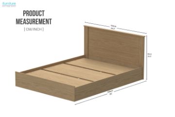 Picture of MOOK Queen Size Bed Frame (Light Oak)