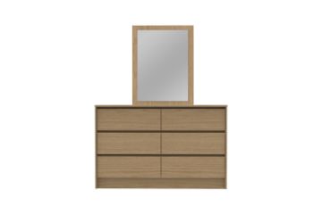Picture of MOOK 6-Drawer Dresser with Mirror (Light Oak)
