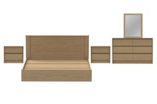 Picture of MOOK Bedroom Combo Set in Queen Size - 5PC Combo (Light Oak)