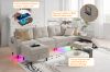 Picture of KINSLEY Modular Sectional Sofa with Wireless Charging, USB & Type-C Ports, and LED Lighting (Beige)