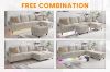 Picture of KINSLEY Modular Sectional Sofa with Wireless Charging, USB & Type-C Ports, and LED Lighting (Beige)