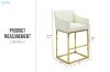 Picture of HESPER 74 Bar Height Bar Stool  with Arms & Golden Finish Base (White)