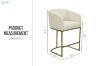 Picture of TRYTON 65 Counter Height Bar Stool with Arms & Golden Finish Base (White)