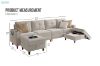 Picture of KINSLEY Modular Sectional Sofa with Wireless Charging, USB & Type-C Ports, and LED Lighting (Beige)