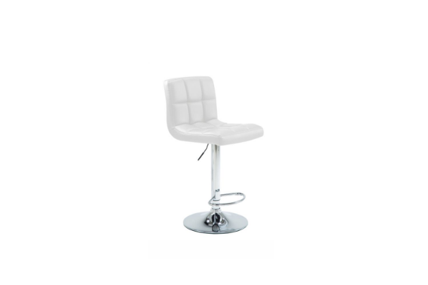 Picture of [FLOOR MODEL CLEARANCE] NEBULA Adjustable Swivel Gas Lift Bar Stool (White)