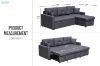 Picture of DARIA Reversible Sectional Sofa/Sofa Bed with Storage and Cup Holders (Grey)