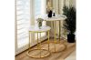 Picture of [FLOOR MODEL CLEARANCE]AYDAN Nesting Side Table with White Marble Top and Gold Legs