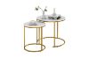 Picture of [FLOOR MODEL CLEARANCE]AYDAN Nesting Side Table with White Marble Top and Gold Legs