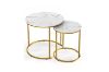 Picture of [FLOOR MODEL CLEARANCE]AYDAN Nesting Side Table with White Marble Top and Gold Legs