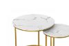 Picture of [FLOOR MODEL CLEARANCE]AYDAN Nesting Side Table with White Marble Top and Gold Legs