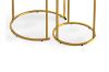 Picture of [FLOOR MODEL CLEARANCE]AYDAN Nesting Side Table with White Marble Top and Gold Legs