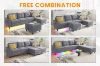 Picture of KINSLEY Modular Sectional Sofa with Wireless Charging, USB & Type-C Ports, and LED Lighting (Medium Grey)