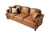 Picture of CASPER Foil-finished Fabric 3-Seater Sofa (Light Brown) 