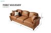 Picture of CASPER Foil-finished Fabric 3-Seater Sofa (Light Brown) 