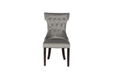 Picture of [FLOOR MODEL CLEARANCE]JORDAN Tufted Winged Back Dining Chair (Grey)