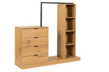 Picture of [FLOOR MODEL CLEARANCE]BARNWOOD 137x145cm Open Wardrobe with Storage Chests
