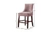 Picture of [FLOOR MODEL CLEARANCE]FRANKLIN Velvet Counter Chair Solid Rubber Wood Legs (Pink) - Single
