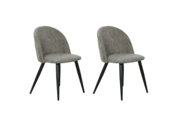 Picture of [FLOOR MODEL CLEARANCE]SOLIS Dining Chair with Black Metal Legs (Grey) - Single