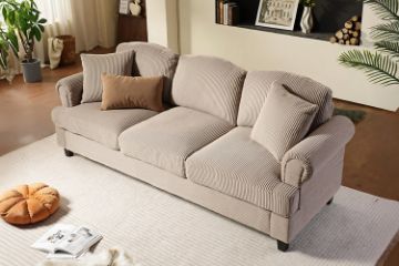 Picture of CASPER Corduroy 3-Seater Sofa (Camel)