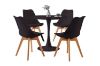 Picture of TULIP Dining Set (Black) - 80cm Table with 4 Chairs 