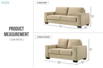 Picture of MODA 3/2 Seater Sofa Range (Beige) - 3+2 Sofa Set