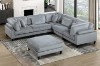 Picture of VIANNA Corduroy Sectional Modular Sofa Range (Grey) - Ottoman