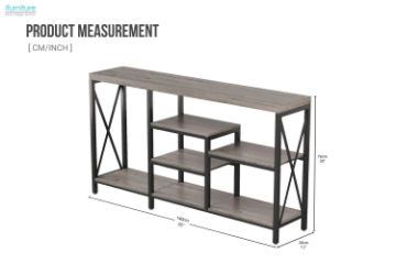 Picture of ELOWEN 140 Console Table with Shelves(Grey)