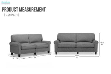Picture of ORIANA 3 Seater Fabric Sofa (Grey) 