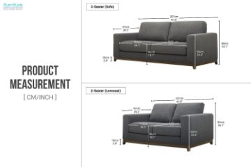 Picture of SIESTA 2 Seater Fabric Sofa (Dark Grey)