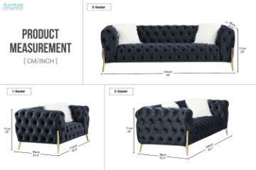 Picture of NORFOLK Button Tufted Velvet 2 Seater Sofa