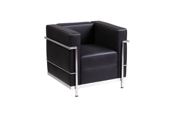 Picture of LE CORBUSIER LC2 1-Seater Sofa/Armchair *100% Italian Leather (Black)