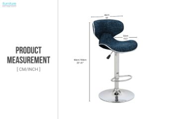 Picture of MOSMAN Adjustable Swivel Gas Lift Bar Stool (Blue)