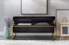 Picture of SEIDON Rectangular Storage Fabric Ottoman (Black) 