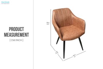 Picture of CAMILLE Arm Dining Chair (Cognac) 