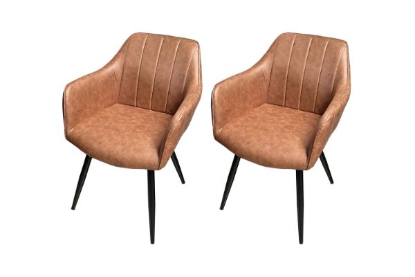 Picture of CAMILLE Arm Dining Chair (Cognac) - 2 Chairs in 1 Carton