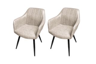 Picture of CAMILLE Arm Dining Chair (Taupe) - 2 Chairs in 1 Carton