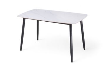 Picture of SAROTO 130 Sintered Stone Top Dining Table (White)