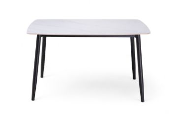 Picture of SAROTO 130 Sintered Stone Top Dining Table (Gloss White)