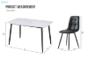 Picture of SAROTO 130 Sintered Stone Top 5PC Dining Set (Gloss White Table + 4 Charcoal Chairs)