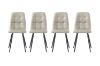 Picture of SAROTO 130 Sintered Stone Top 5PC Dining Set (Grey Table + Creamy White Chairs)