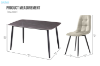 Picture of SAROTO 130 Sintered Stone Top 5PC Dining Set (Grey Table + Creamy White Chairs)