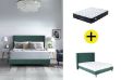 Picture of POOLE Bed Frame (Green Velvet) + LUNA Pocket Spring Mattress Combo Deal - Double