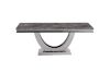 Picture of NUCCIO 200 Marble Top Stainless Steel Dining Table with 6 AITKEN Stainless Frame Velvet Dining Chairs Combo Deal