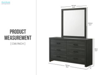 Picture of HAIDEN 6-Drawer Dresser with Mirror