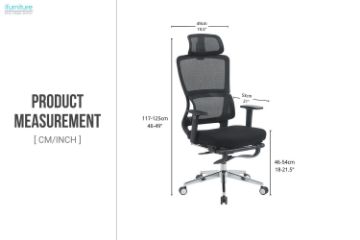 Picture of RIN Height Adjustable Mesh Office Chair with Footrest